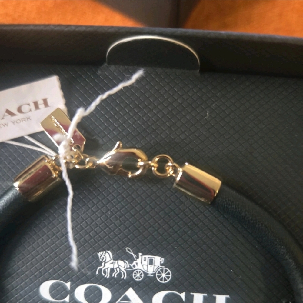 Coach Mickey Mouse Body Parts Shorts Leather Black Cord Bracelet in Box - Picture 5 of 8